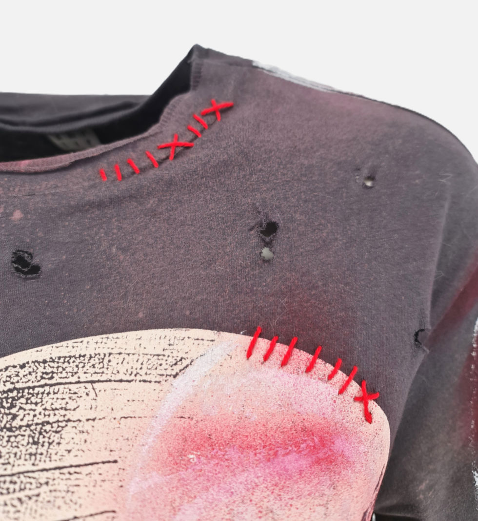 Thumbnail: Limited Edition - T-shirt dipinta Led Zeppelin - Nero lavato ♥