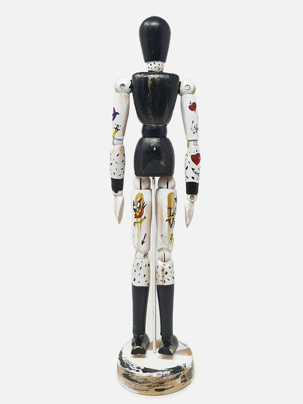 Miniatura: Woody Tattoo - Statuetta in legno snodabile dipinto a mano ♥