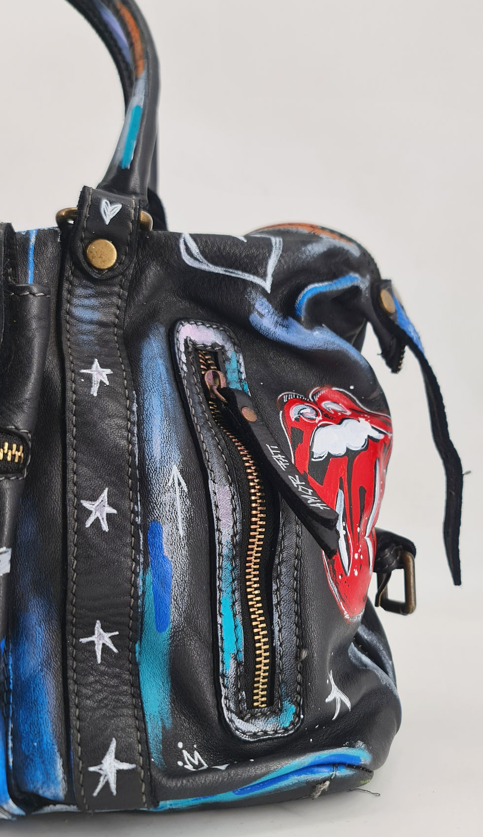 Miniatura: Limited Edition - Borsa in pelle Dipinta - Nero ♥