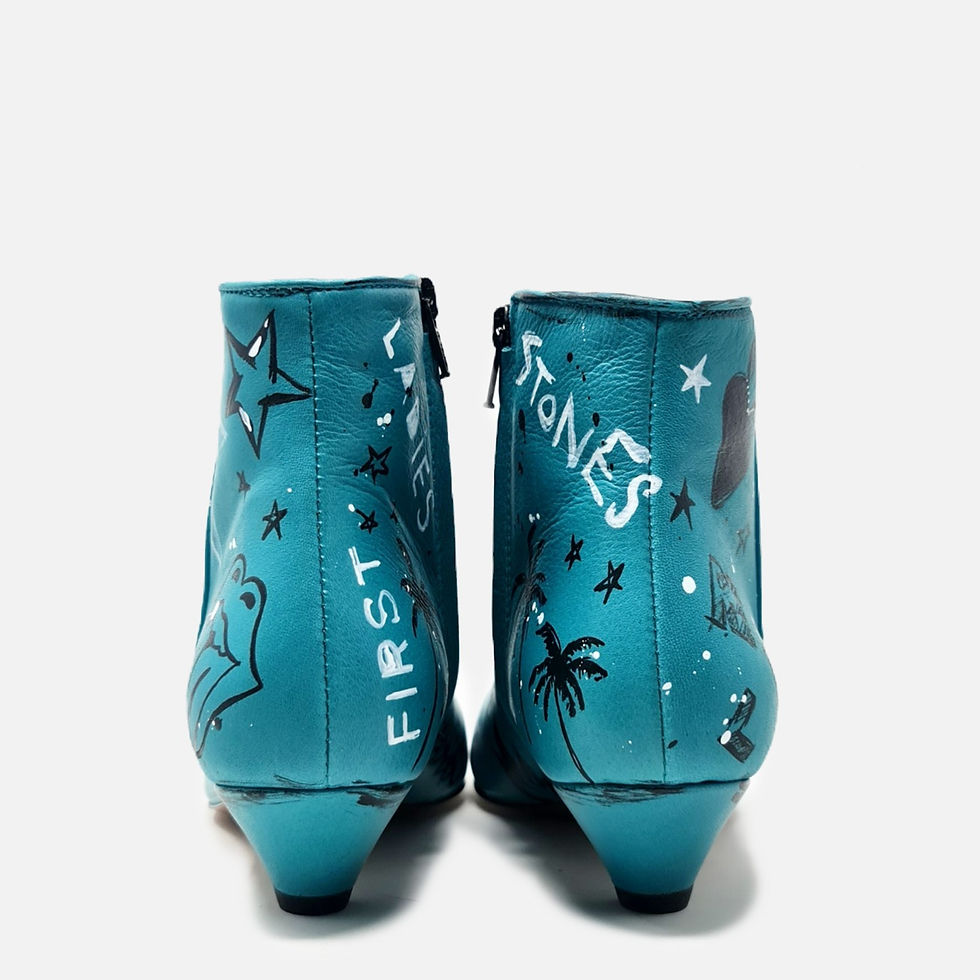 Thumbnail: Limited Edition - Stivaletto Rock in pelle dipinto - Ottanio
