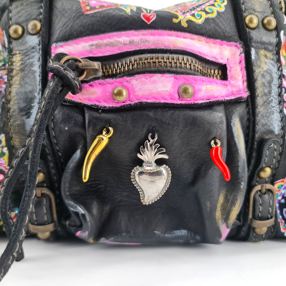 Miniatura: Limited Edition - Mini bauletto in pelle Dipinto - Nero ♥