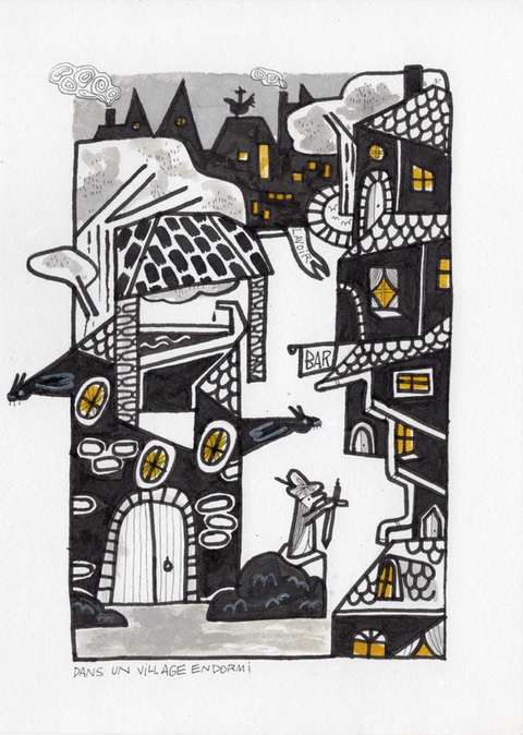 Village endormi n°2, le parvis de la cathédrale