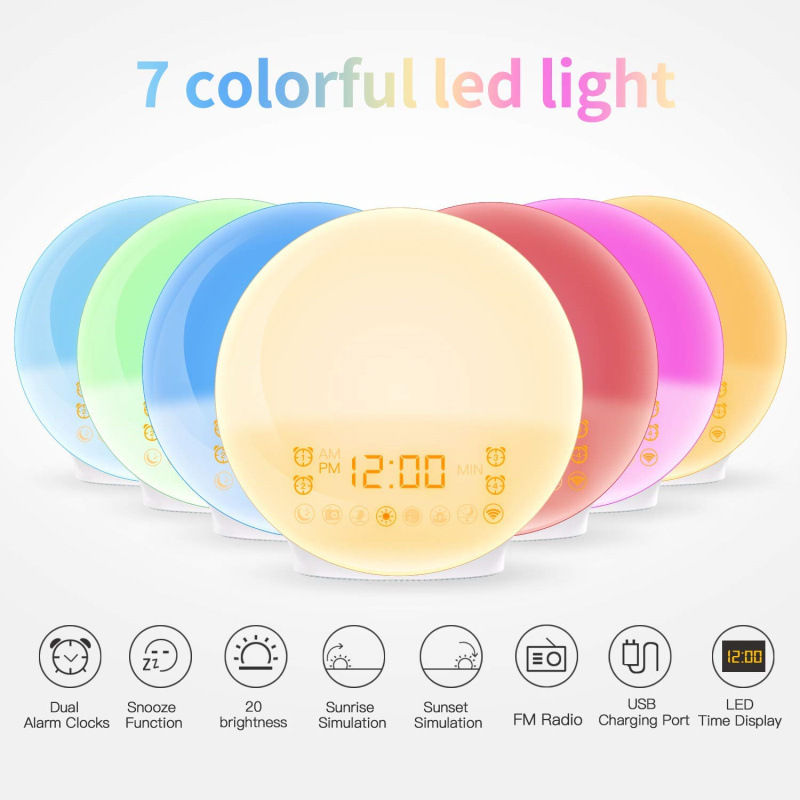 Miniatura: Creative Multifunctional LED Alarm Clock with Sunrise Simulation