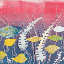 Looking Below, monoprint by Maggie Penton