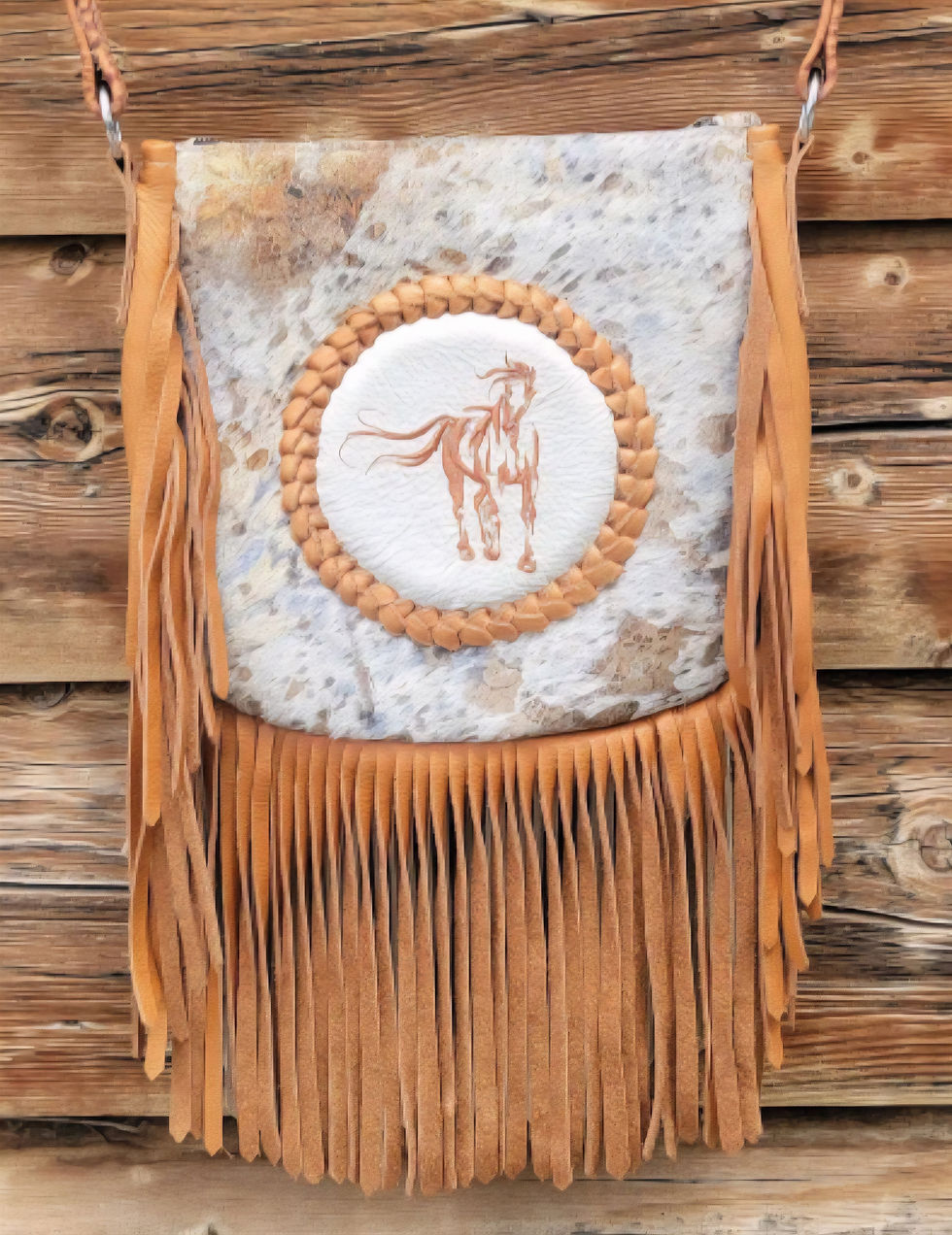 Purse with Sorrel running horse