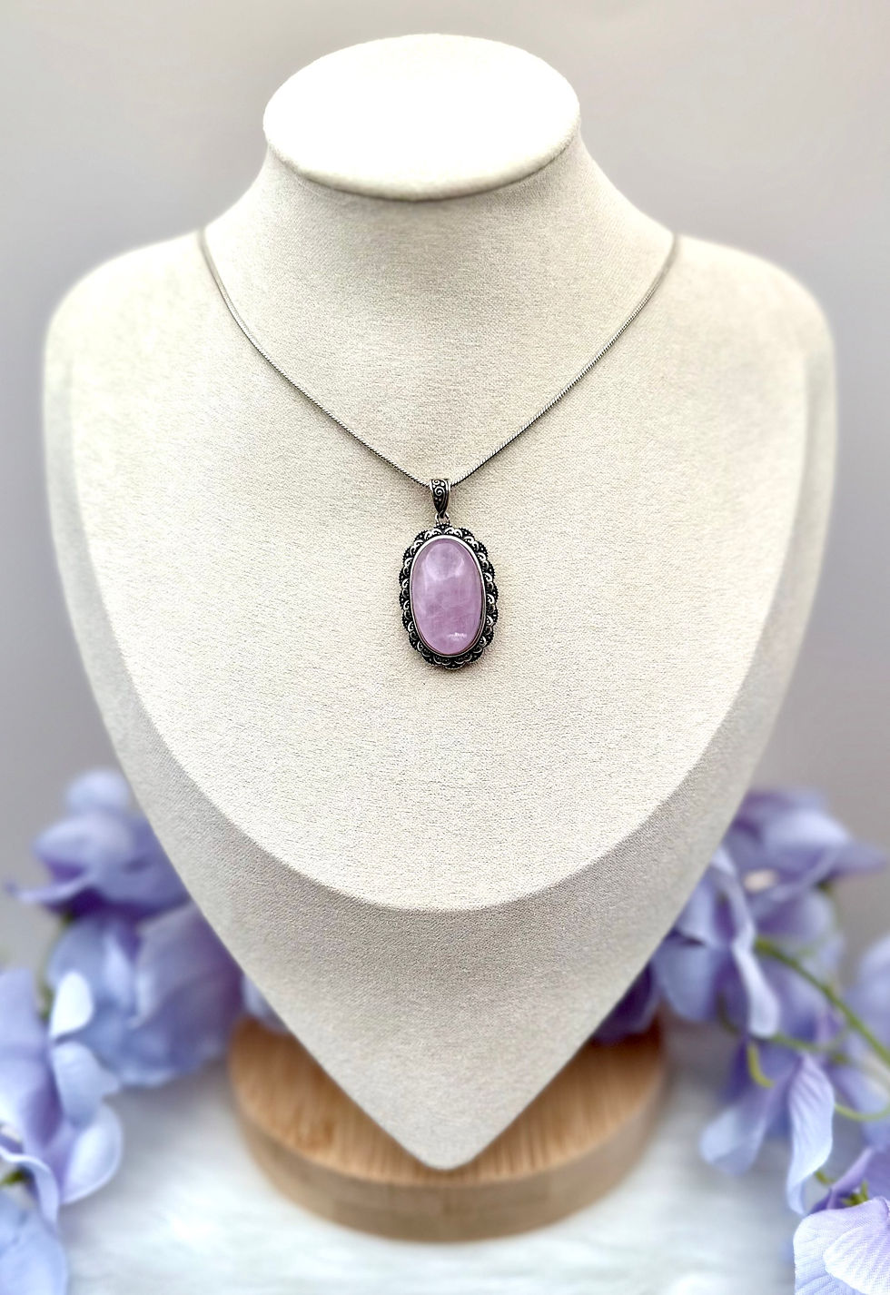 Thumbnail: Radiant Love: Kunzite Oval Pendant Collection