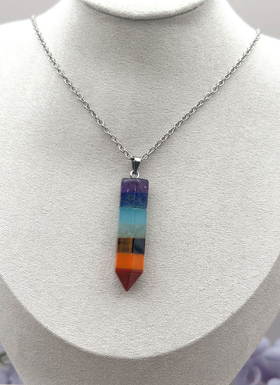 Thumbnail: Seven Chakra Energy Prism Pendant Necklace