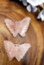 Thumbnail: Small Butterfly Carvings: Rose Quartz, Rainbow Fluorite & Sodalite