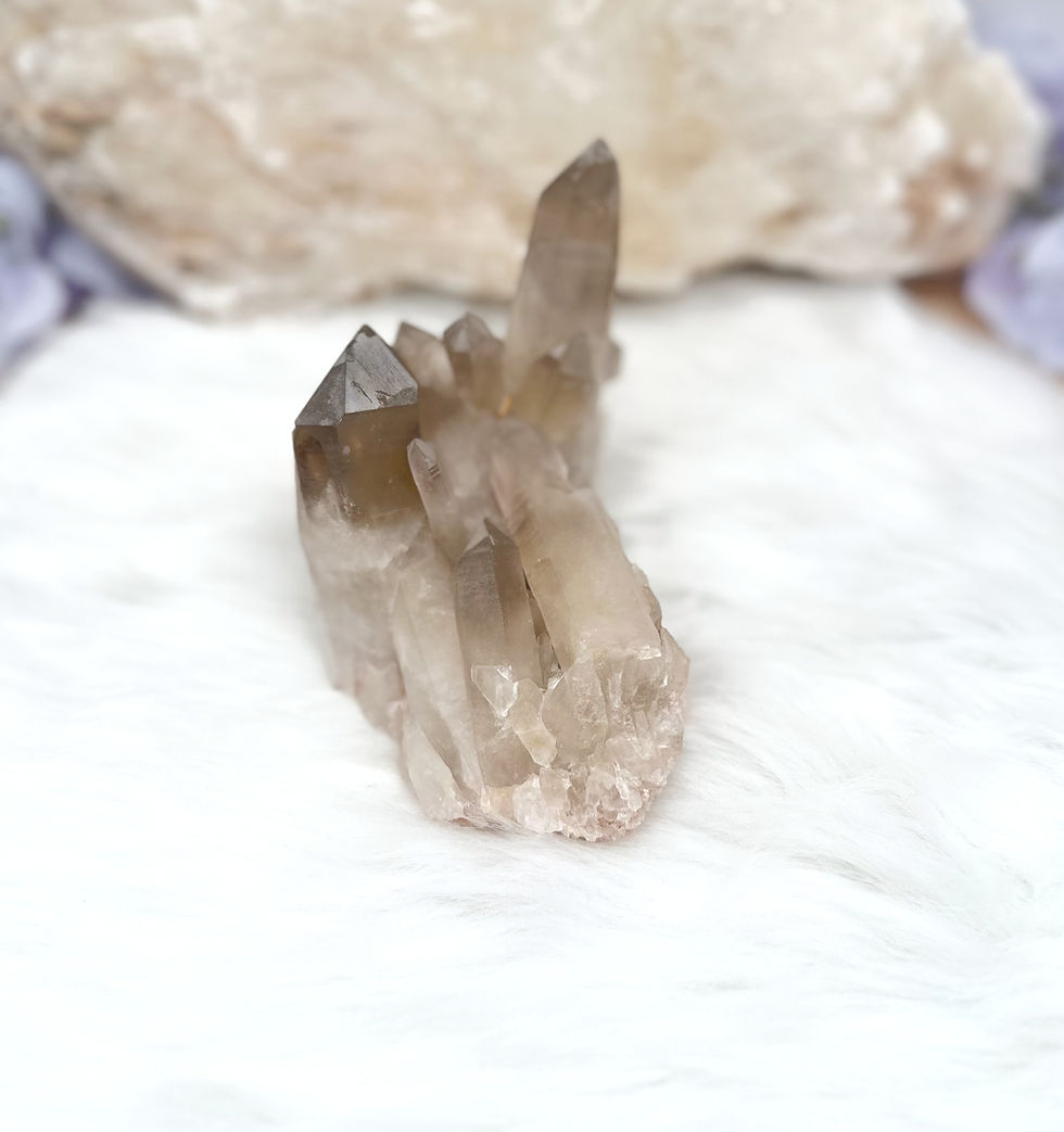 Miniatura: Smoky Quartz with Citrine Clusters: Grounding & Abundance Crystals