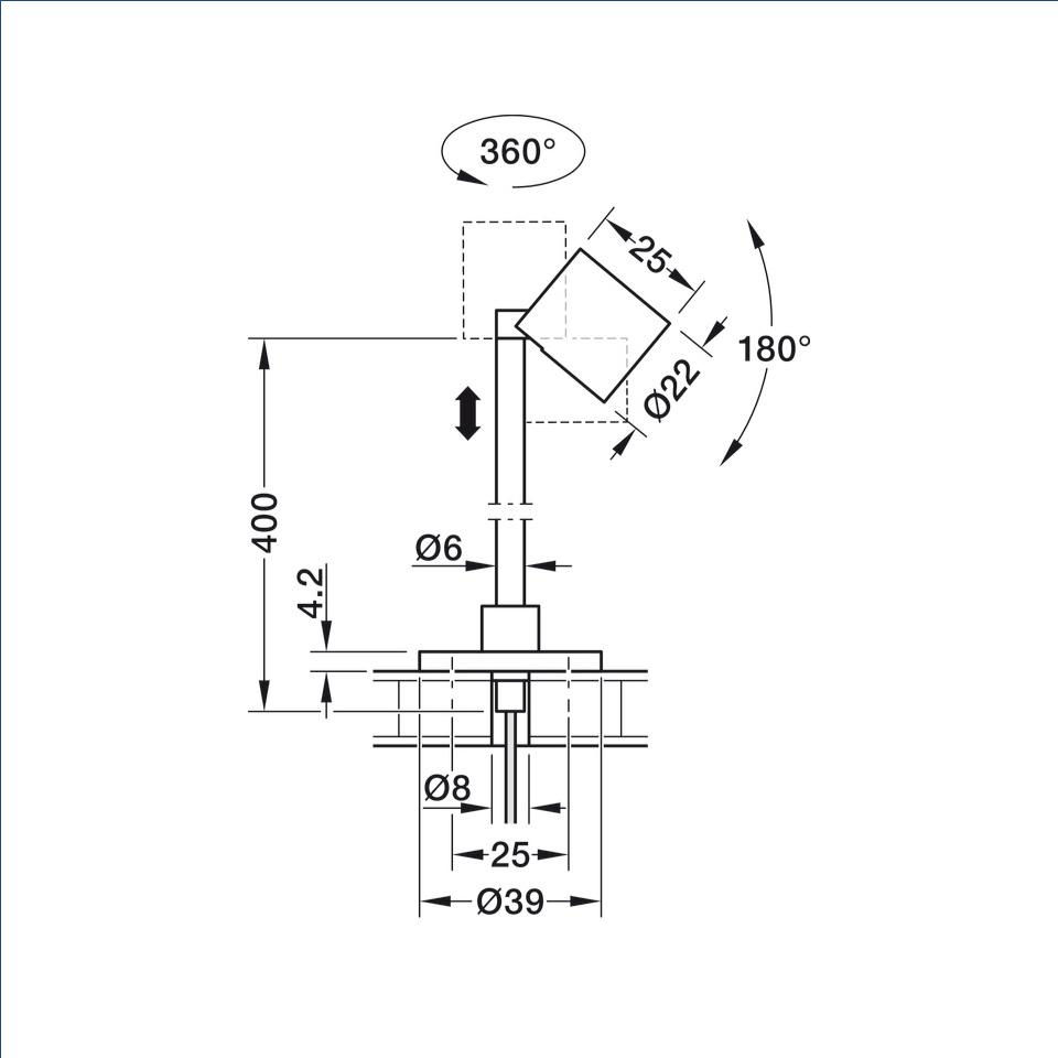 Miniatura: Aplique para montaje bajo estante, Häfele Loox5 LED 3095 24 V aluminio