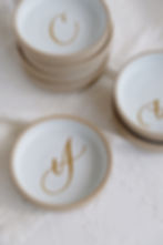 Thumbnail: rustic minimal ceramic ring dish with personalisation