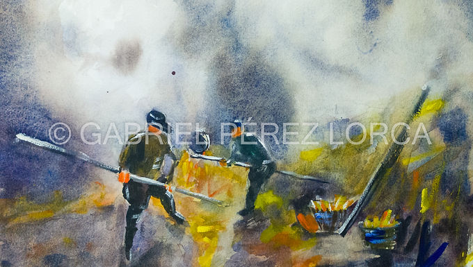 Los mineros del azufre 35x25cms