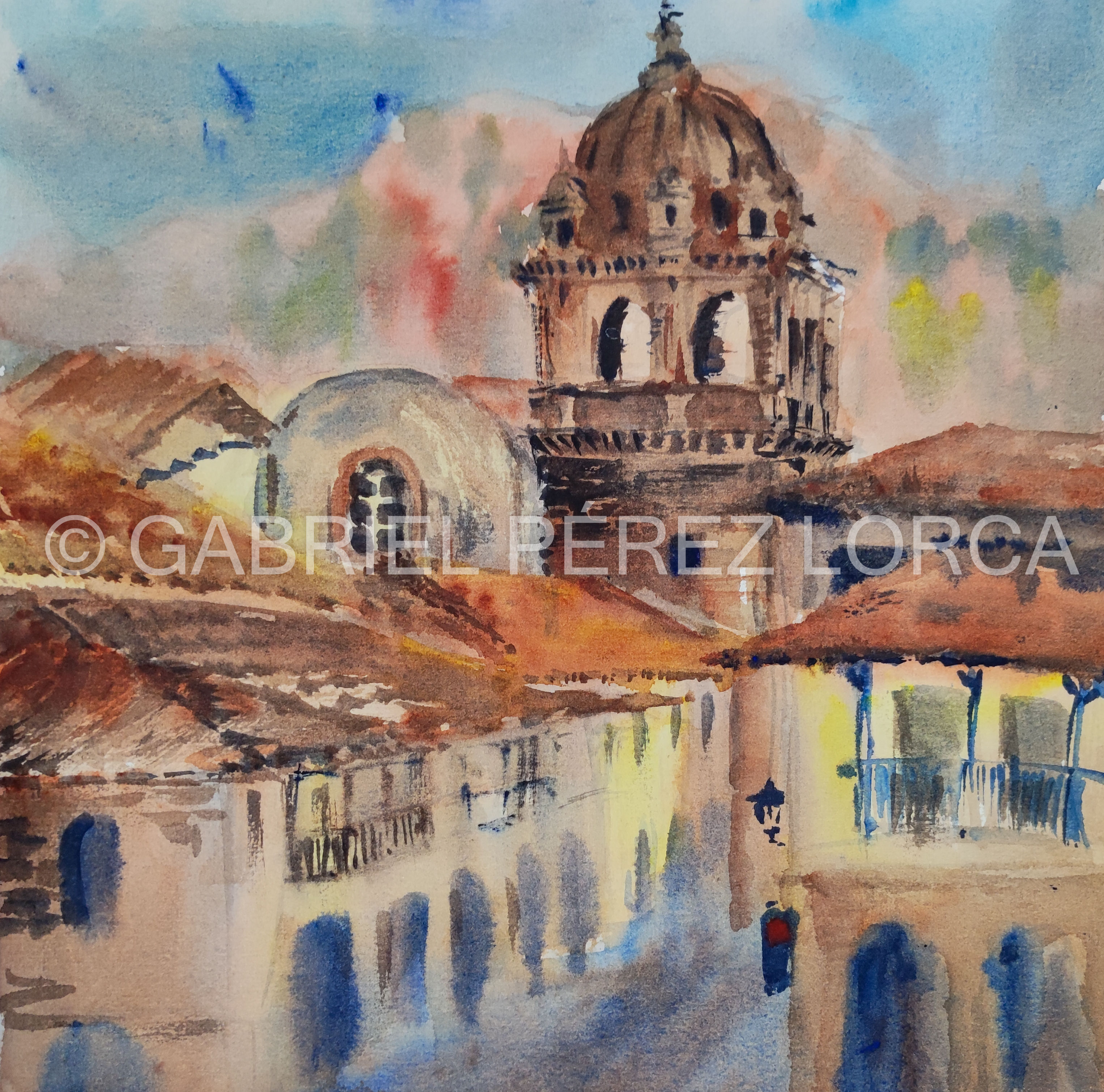 La capilla de cusco desde calle resbalosa 28x28cms