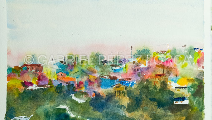 Valpo desde el balcón 27x19cms