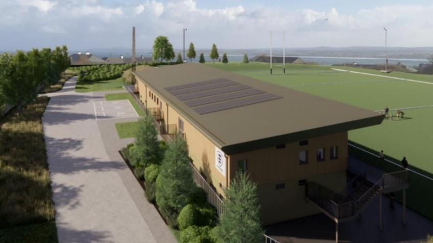 Architect's view of new clubhouse looking east