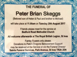 Funeral of Peter Skeggs announced
