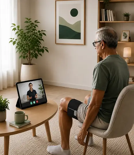 Man taking therapy while wearing WALK