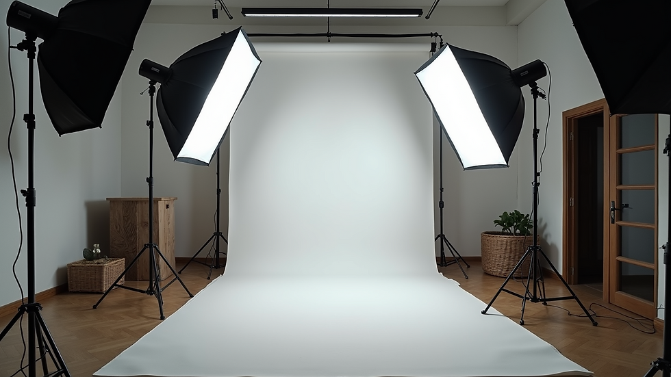 High angle view of a photography studio