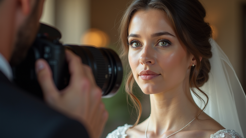 Eye-level view of a photographer at work during a wedding