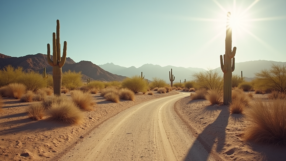 Wide angle view of a desert park in Phoenix with natural light for outdoor headshots