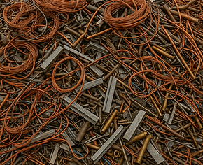 Pile of scrap metal and wire