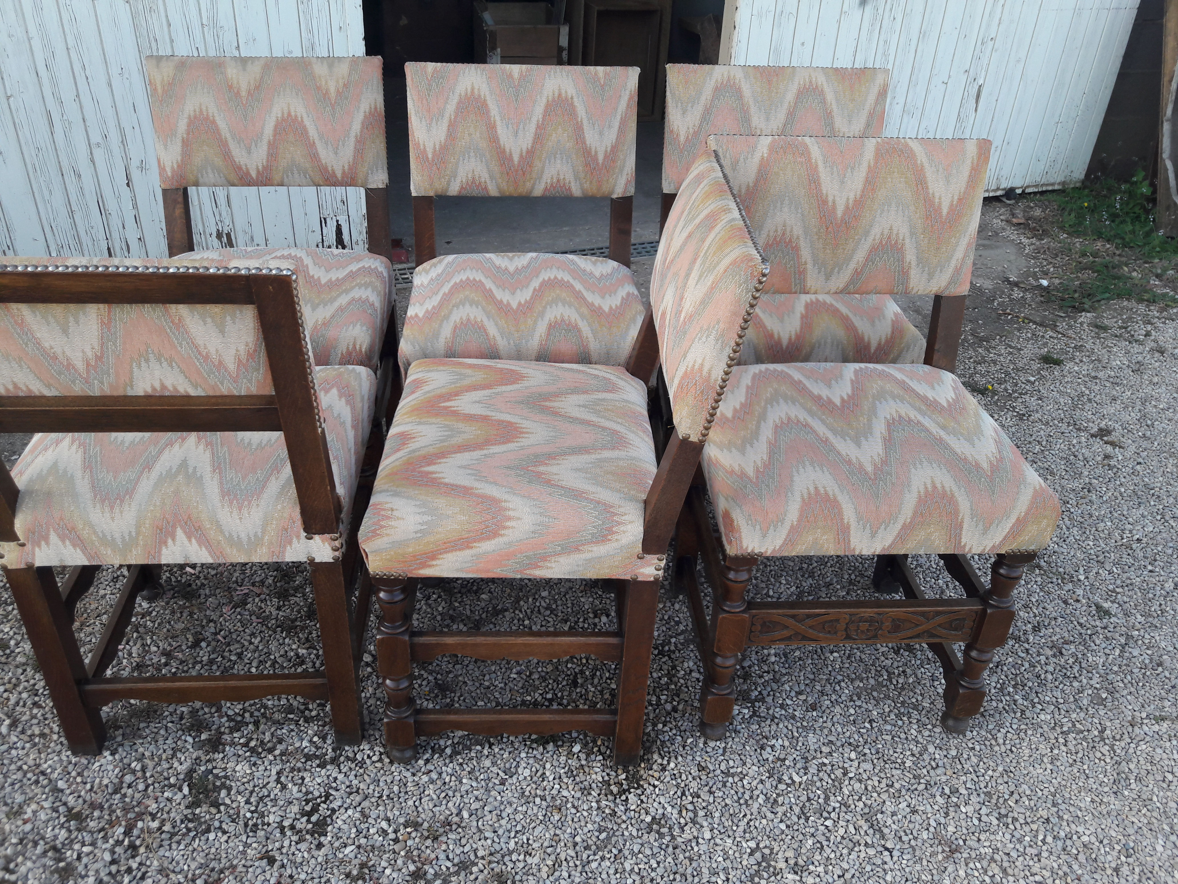 LOT DE 6 CHAMBRES TISSUS ET BOIS