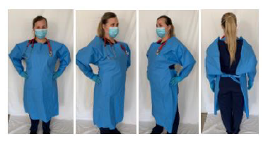 Washable Medical Gown Level 3 shown from 4 sides