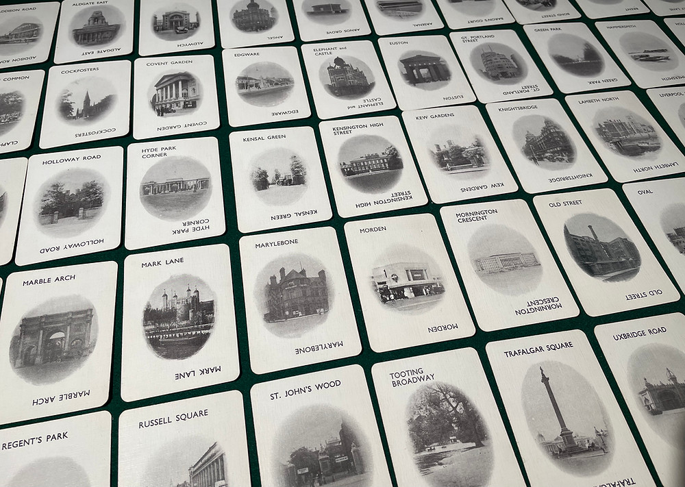 Some of the 50 station cards