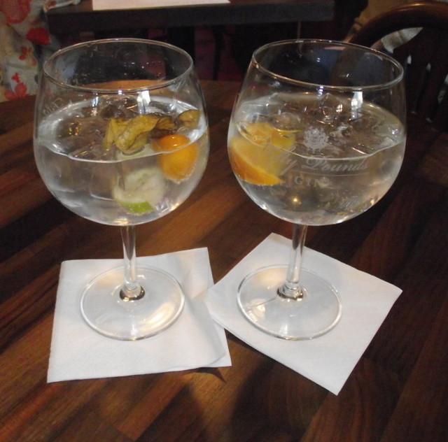 Two perfect Gin and Tonics. On the left a Whitley Neil, on the right a Bathtub.