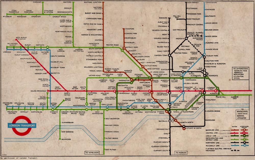 Underground Map from the 1940s