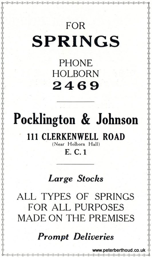 Holborn Springs supplier advertisement