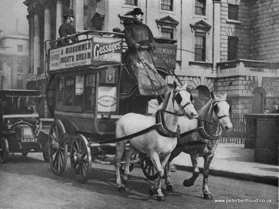 Horse-drawn bus circa 1900