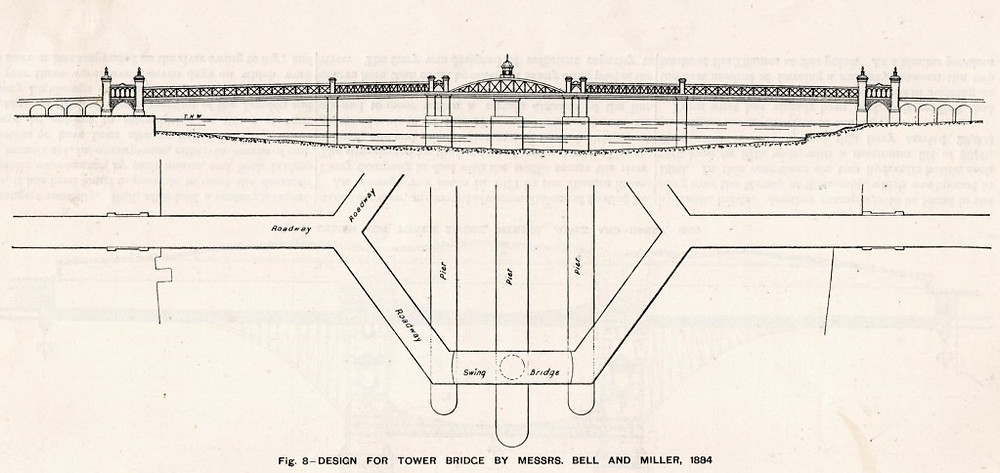 Tower Bridge as it Might Have Been - Design by Bell & Miller 1884
