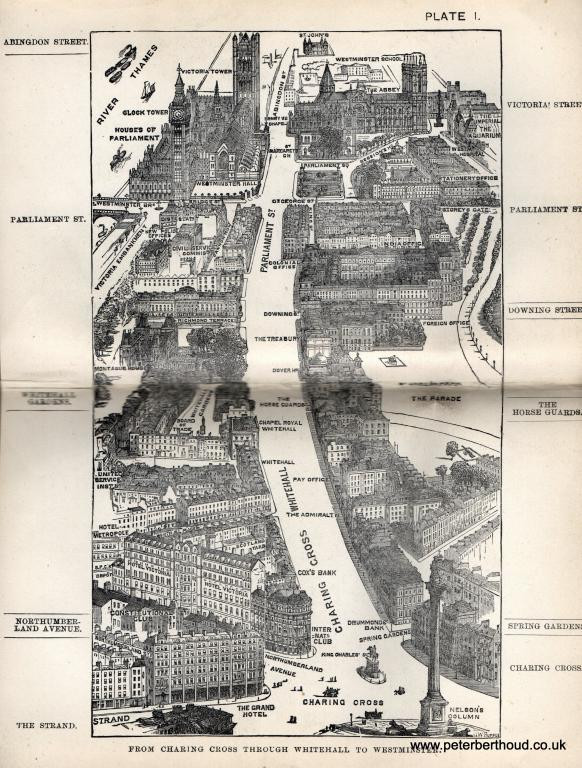 Plate 1. From Charing Cross through Whitehall to Westminster