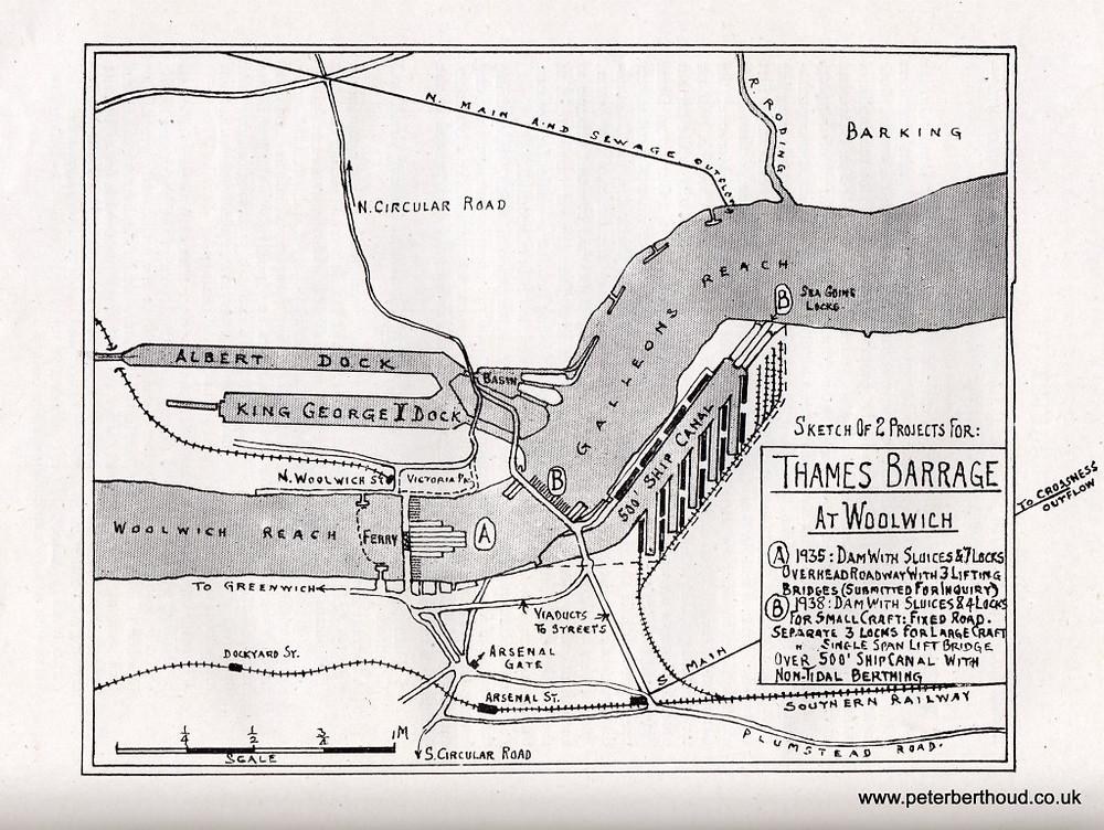 Thames Barrage at Woolwich, Projects A & B