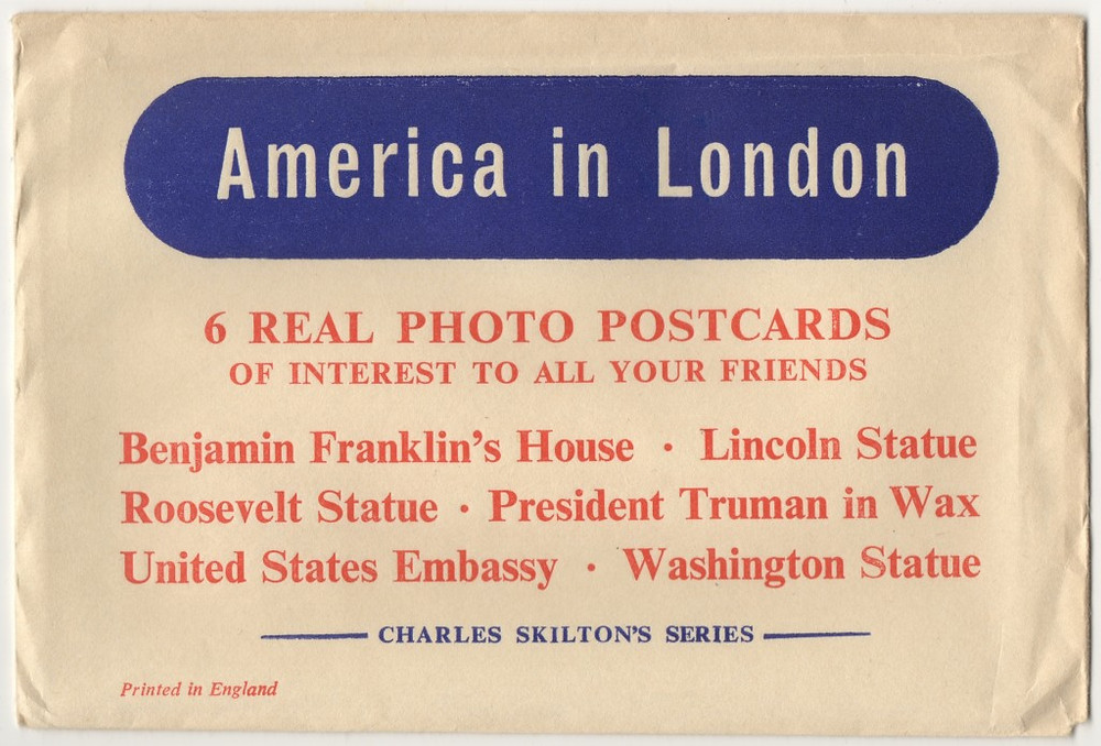This is an original envelope that Skilton's choice of the best "America in London" sights came packaged in.