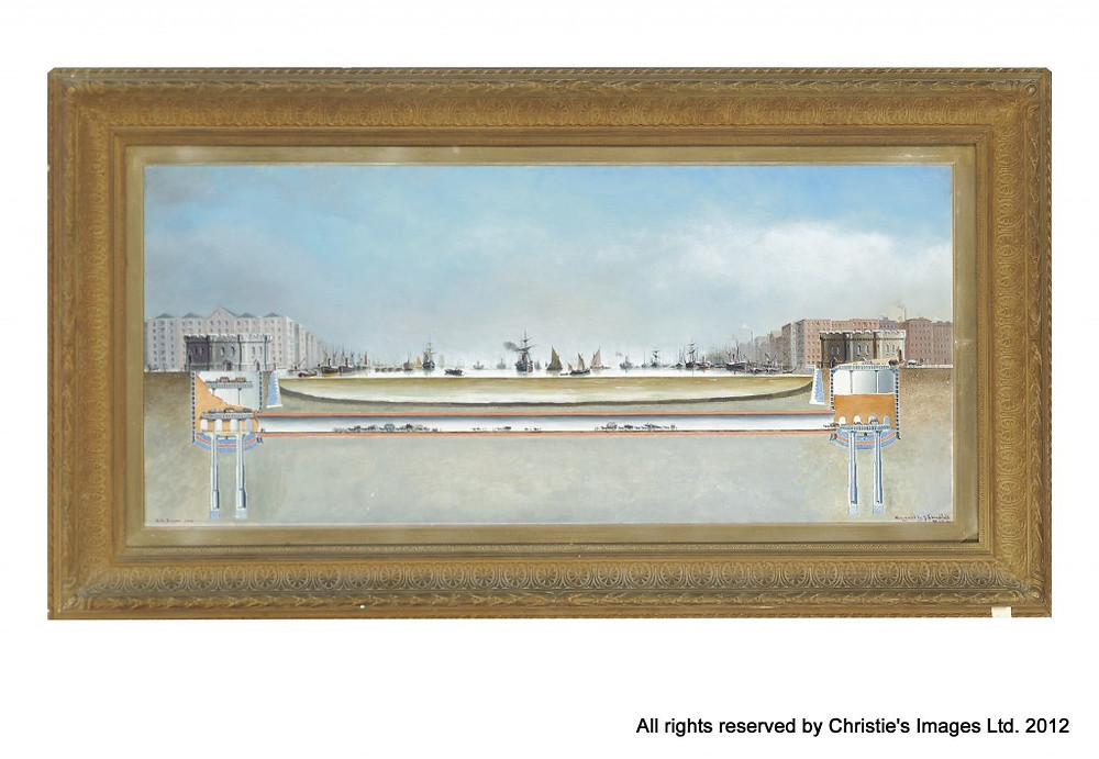 A proposal for a Thames tunnel, circa 1876 by A. M. Brown, after a design by J Standfield M.I.C.E., 19th Century