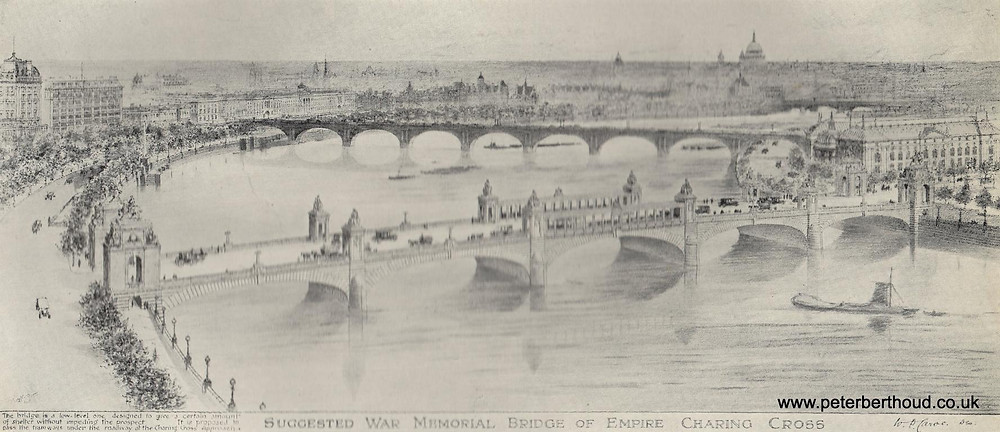 Scheme for Charing Cross Bridge W D Caroe, 1917