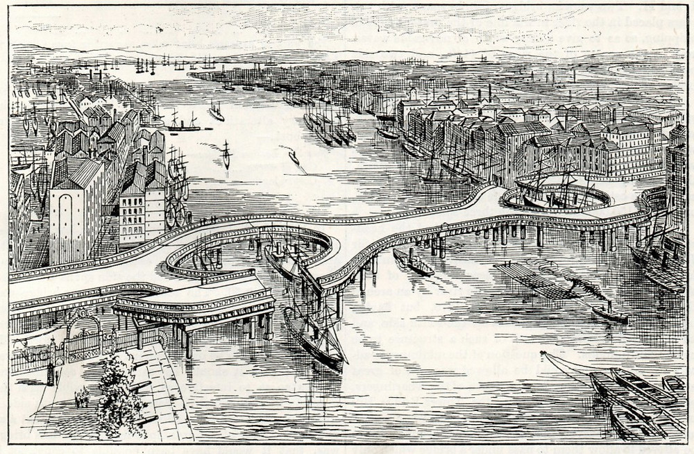 Tower Bridge as it Might Have Been - Design by F.J Palmer 1877