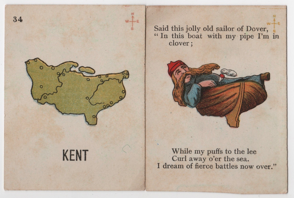 Kent card featuring a sailor in a boat with his pipe