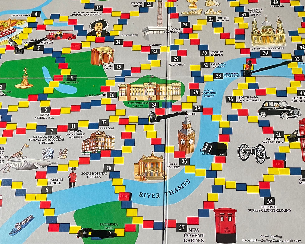 Discovering London board game in play
