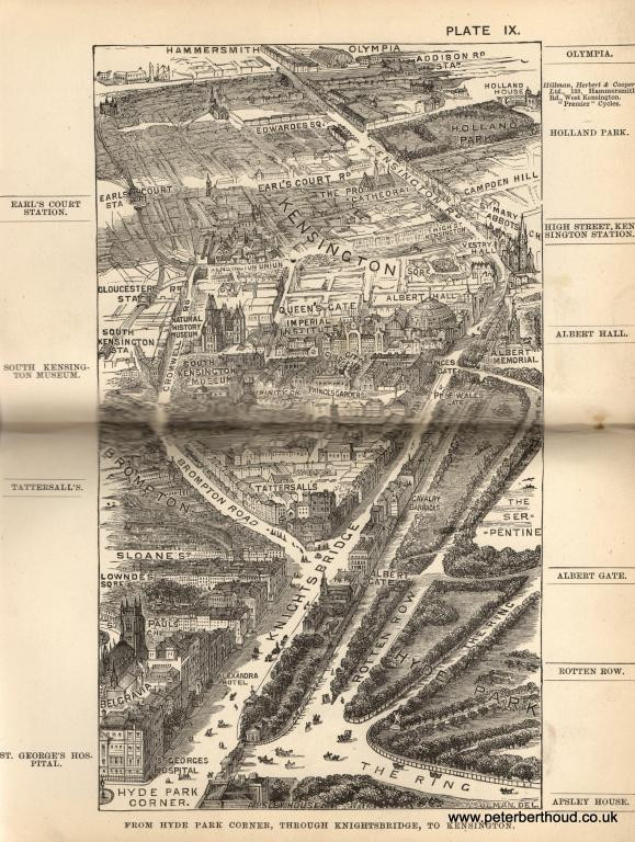 Plate IX. From Hyde Park Corner, through Knightsbridge to Kensington