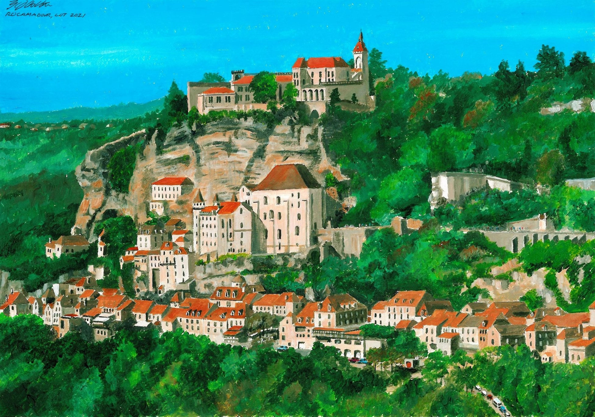 Rocamadour, Dordogne, France (460mmx580mm framed)