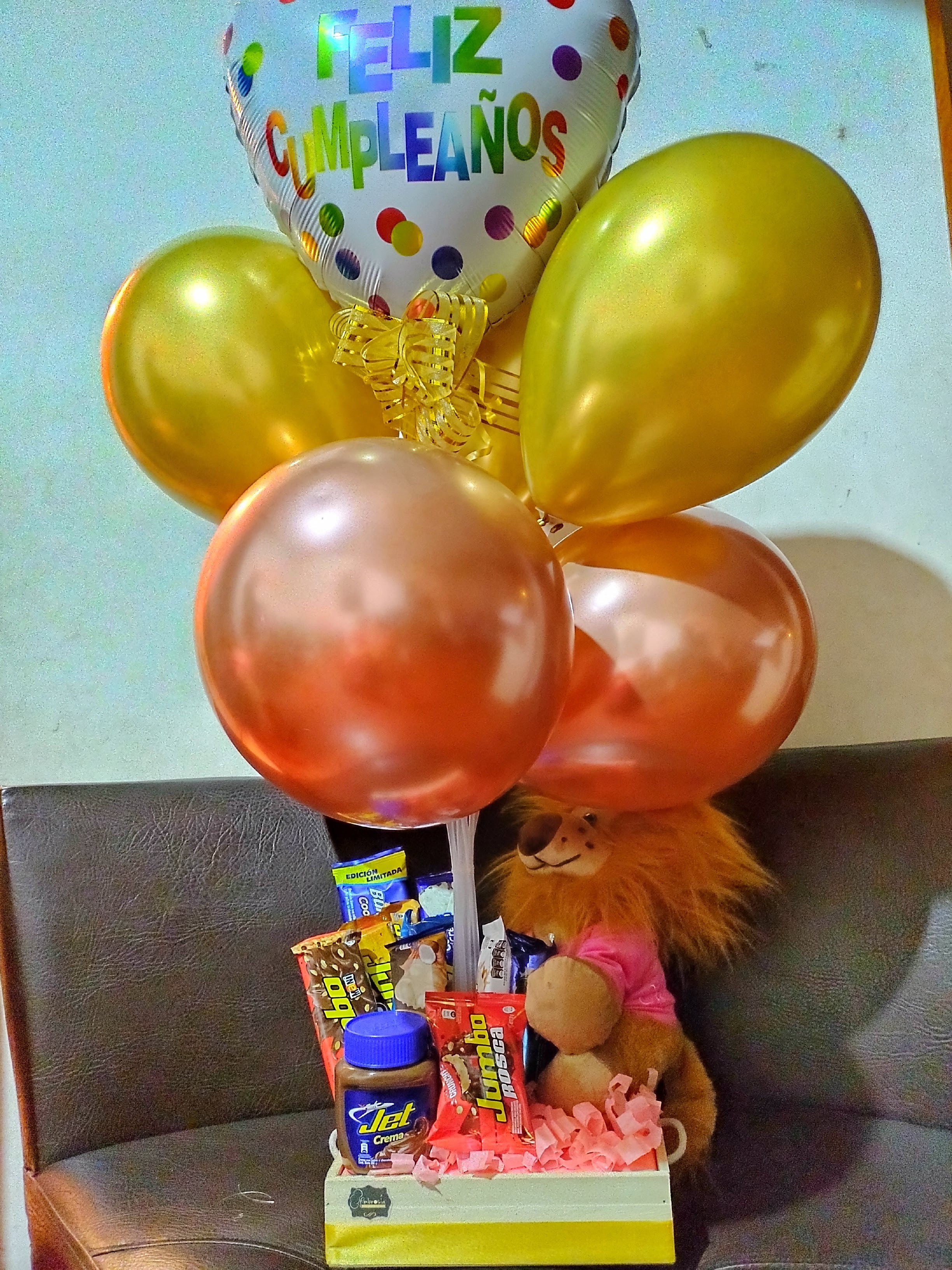 Canasta Globos Buquet Jet