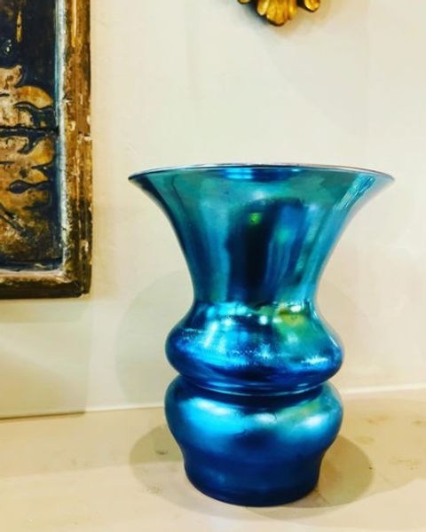青色 アンティーク 1910 Steuben Glass #7477 Sea Blue Art Deco Vase | Vintage Online