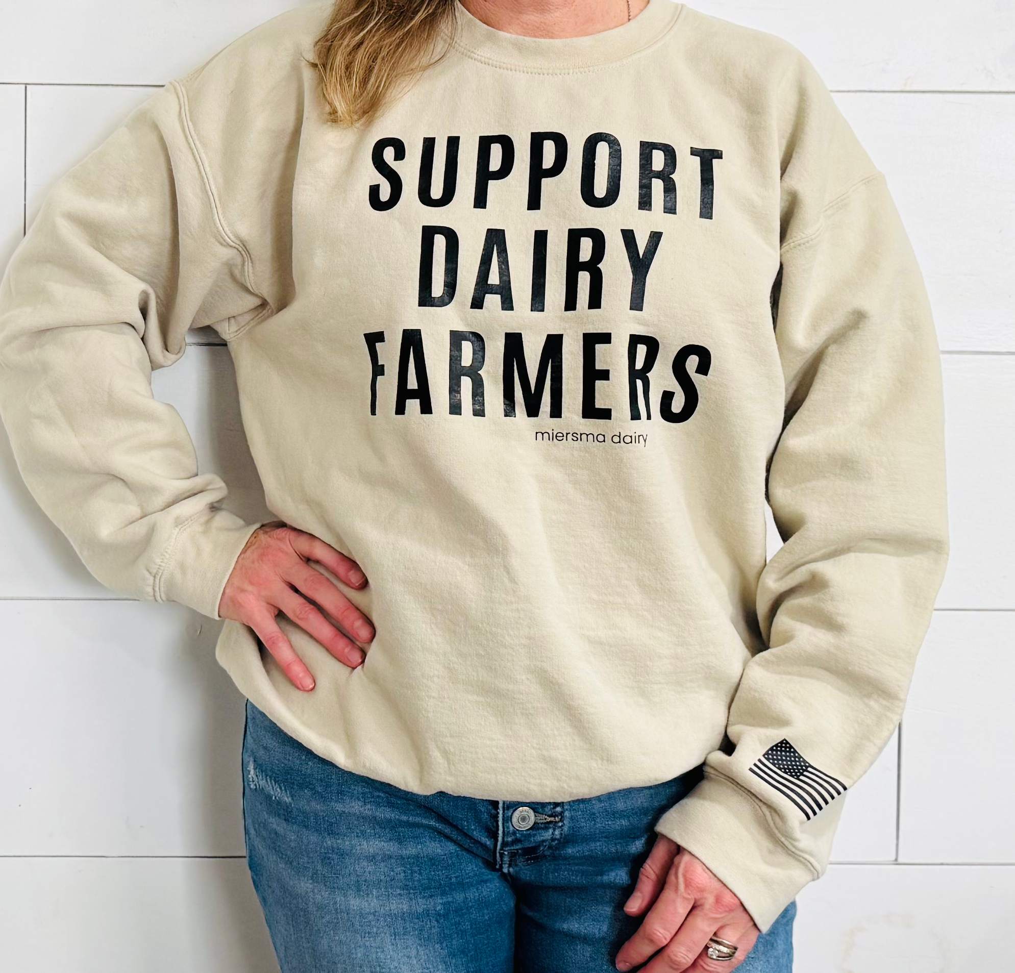 Support Dairy Farmers, Adult Crewneck