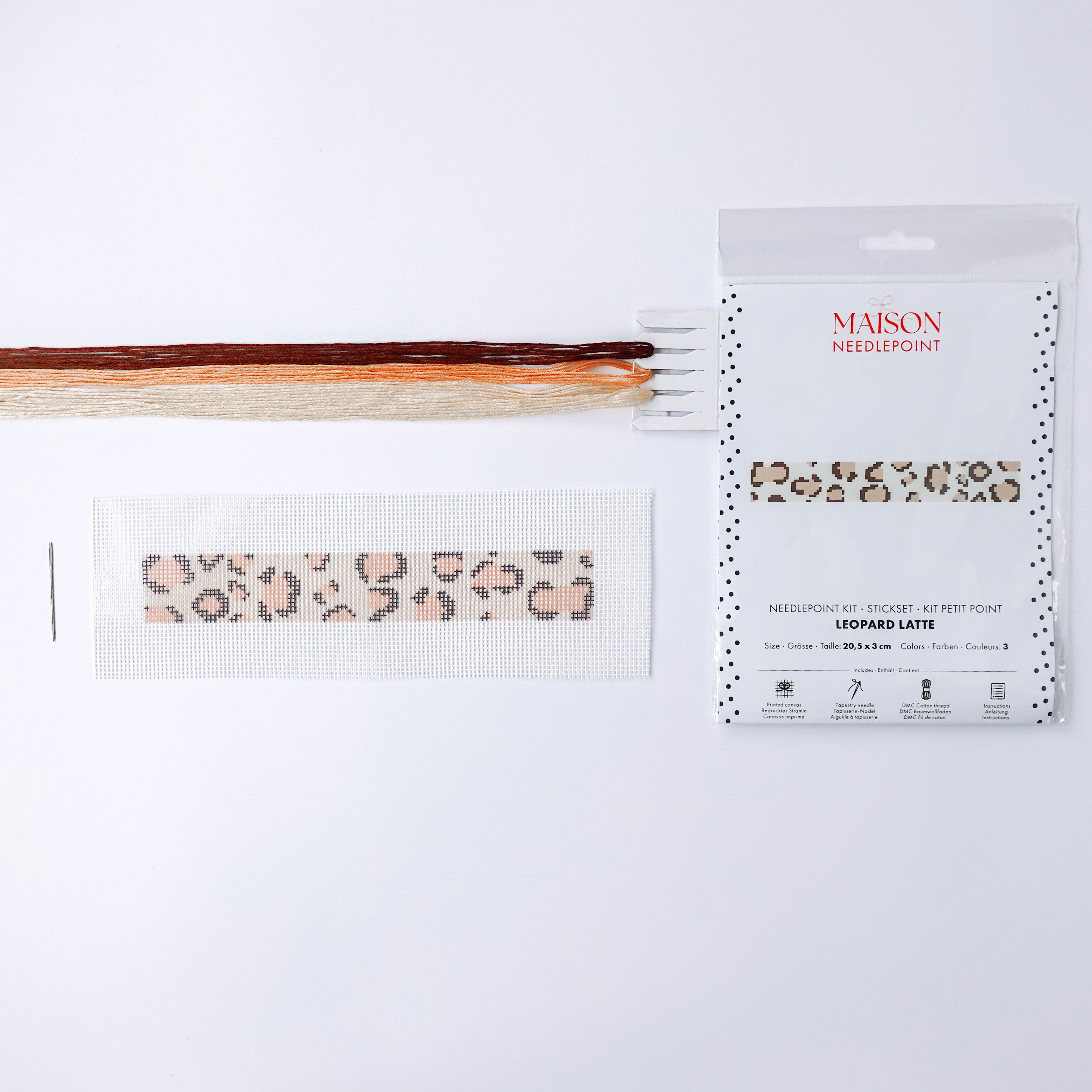 Needlepoint Kit: LEOPARD LATTE