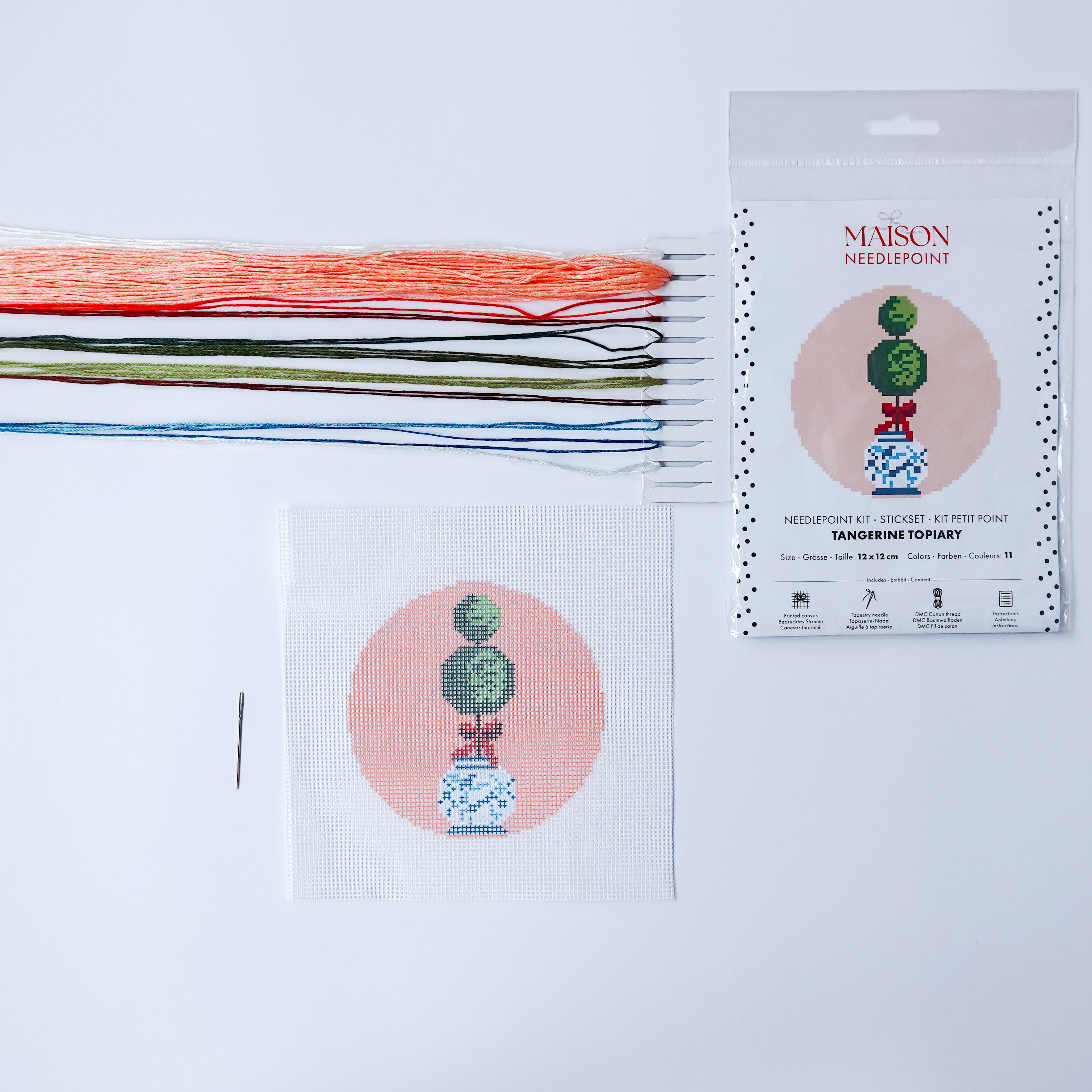 Needlepoint kit: TANGERINE TOPIARY