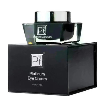 Pt Platinum Eye Cream 20ml, elegant black jar and box.