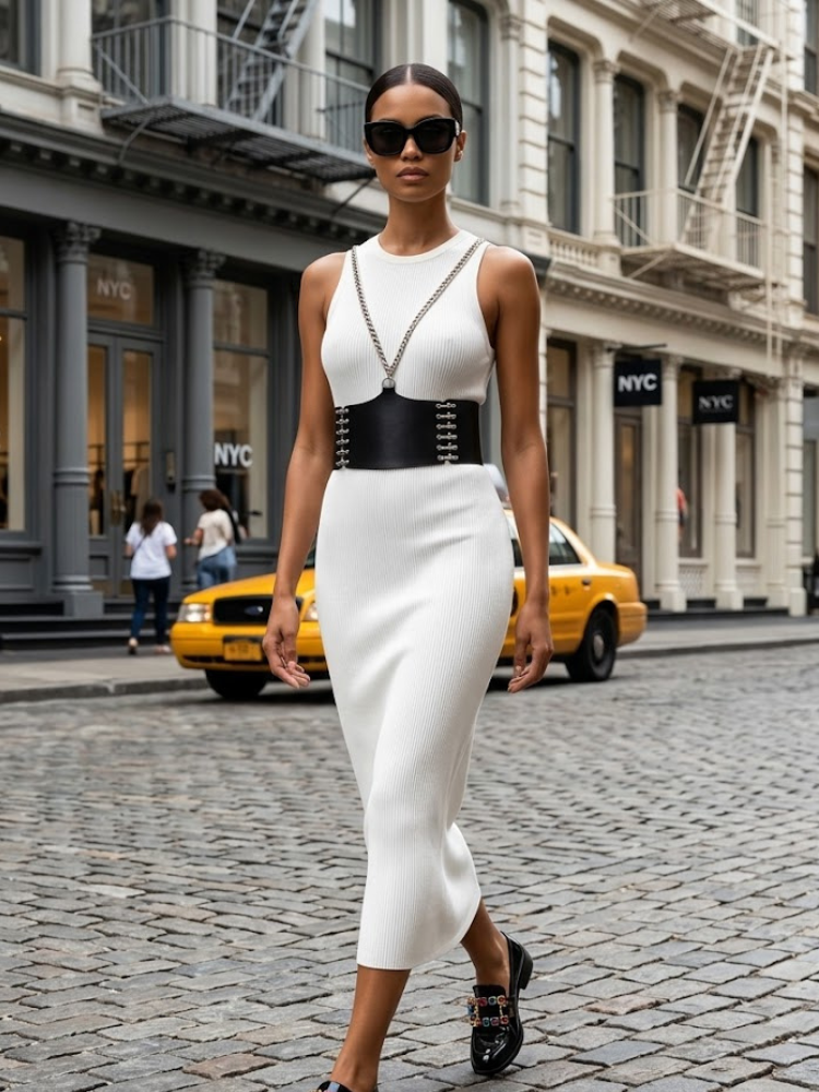 Thumbnail: WOMEN'S BELT SOHO Wide Faux Leather Statement BYMANYC ® New York